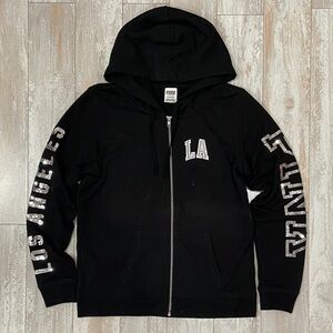 PINK Black LA Sequin Zip-Up Hoodie